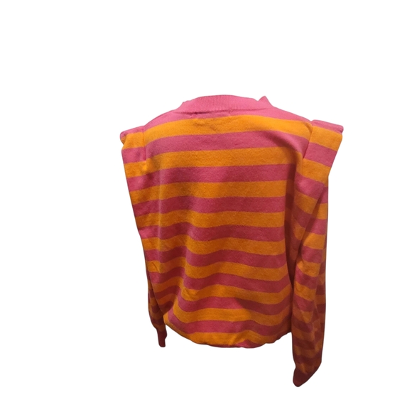 Boutique 9 Vibrant Pink and Orange Striped Sweater - Picture 3 of 7